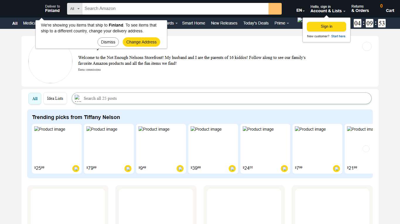 Tiffany Nelson's Amazon Page